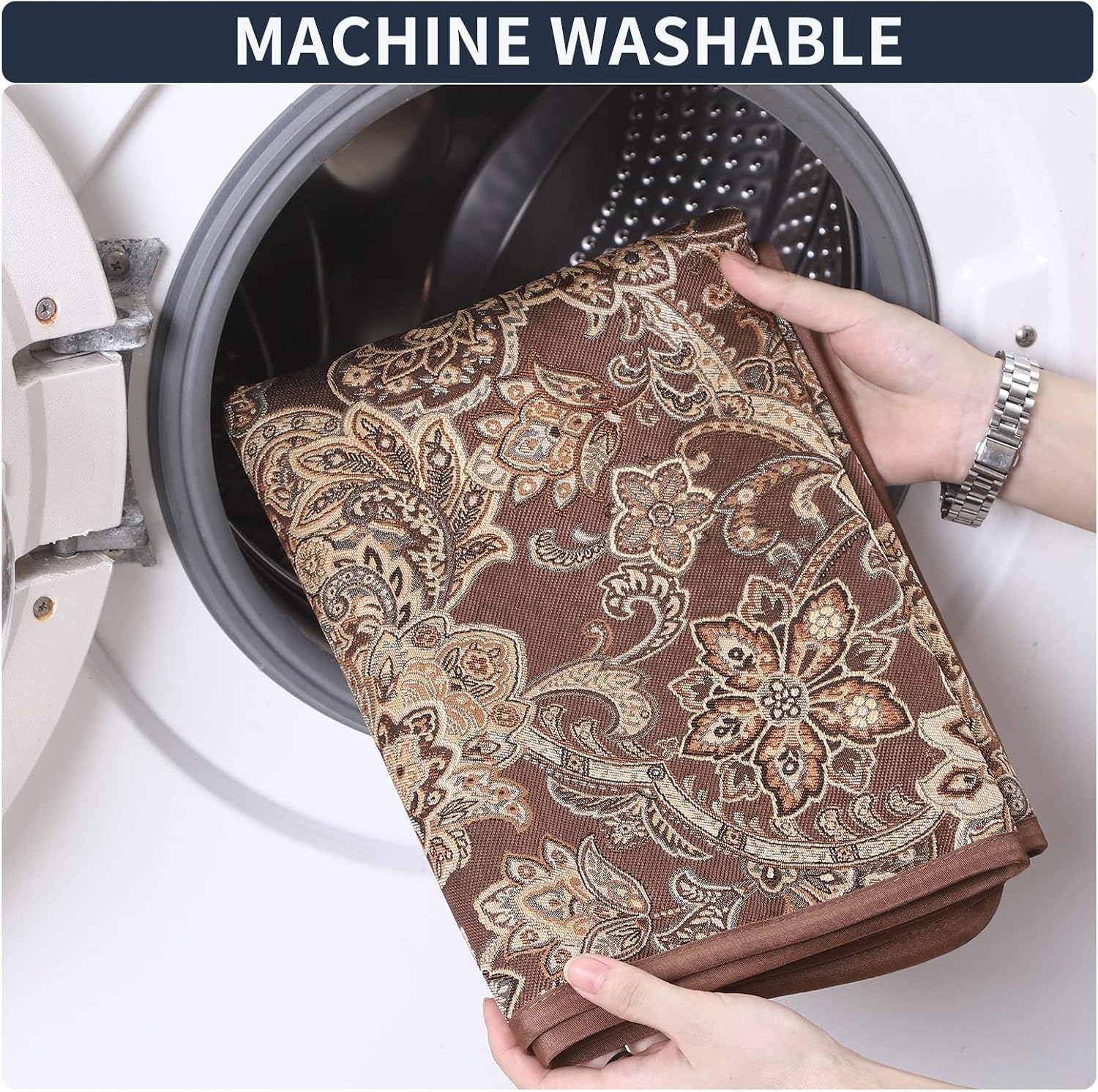 Waterproof Recliner Sofa Covers Non-Slip Recliner Couch Covers for 3 seat, Split Washable Jacquard Reclining Couch Covers Furniture Protecto (Brown, 3 Seater)