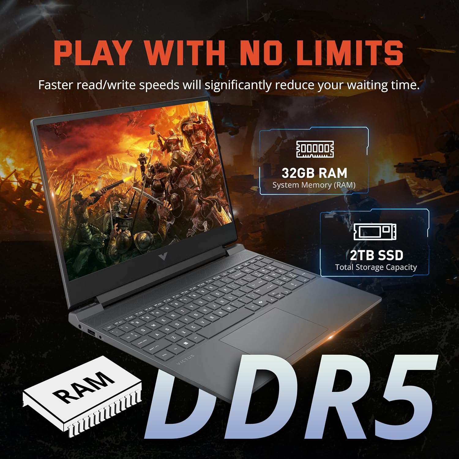 HP Victus 15 15.6' FHD 144Hz Gaming Laptop, AMD Ryzen 7 7445HS, GeForce RTX 4050, 32GB DDR5, 3TB Storage(2TB SSD&1TB Docking Station Set), Backlit Keyboard, Copilot, Wi-Fi 6, Win 11 Pro, Silver