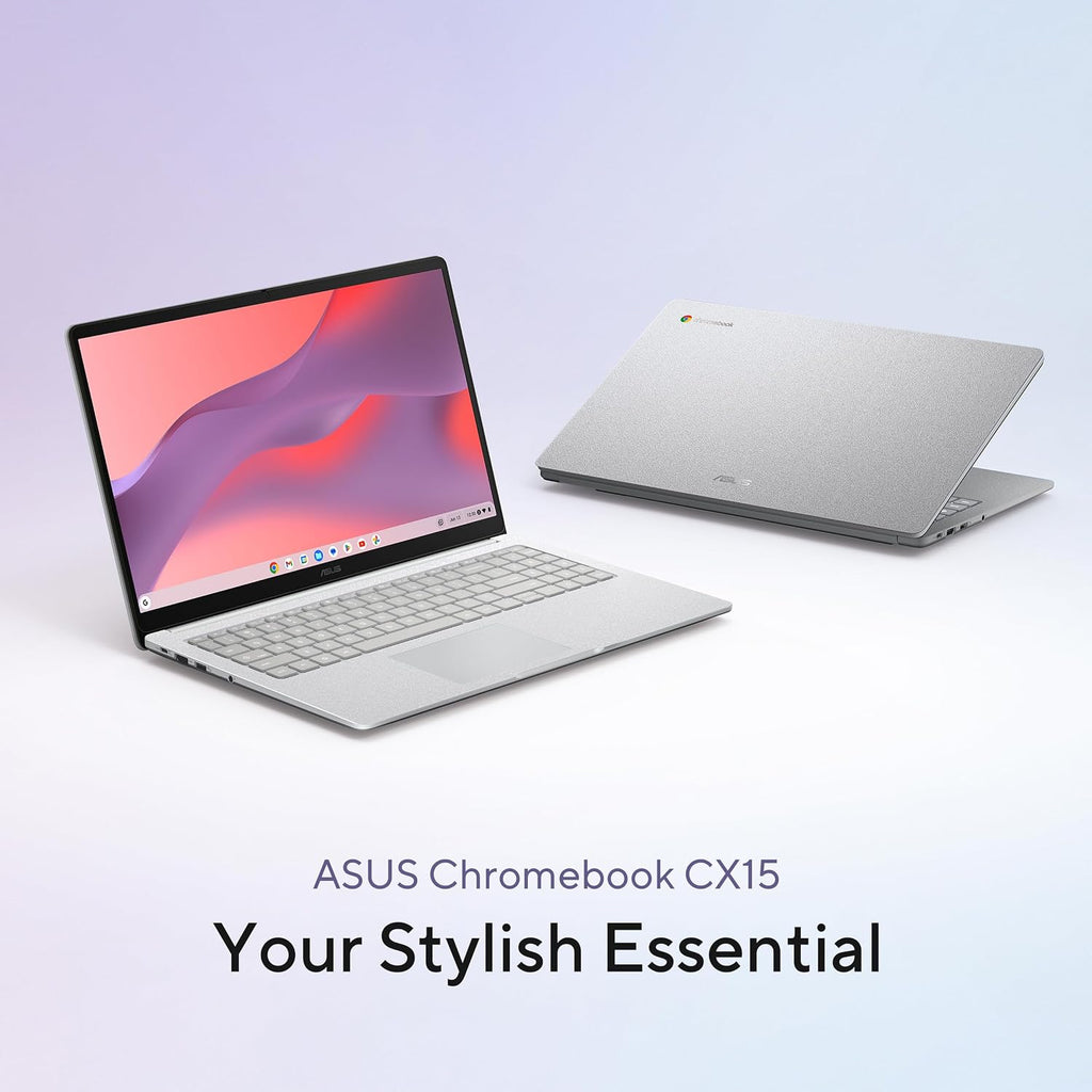 ASUS Chromebook CX15 Laptop, 15.6' FHD Anti-Glare Display, Intel Celeron N4500 Processor, 128GB Storage, 8GB RAM, ChromeOS, Pure Grey, CX1505CKA (Renewed)