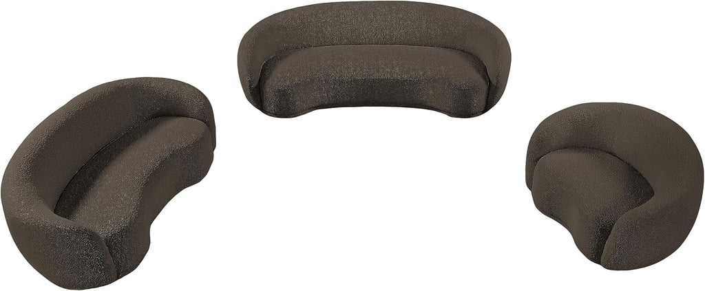 Meridian Furniture 693Brown-S Hyde Collection Modern | Contemporary Boucle Fabric Upholstered Sofa, Brown, 89.5' W x 38' D x 28' H