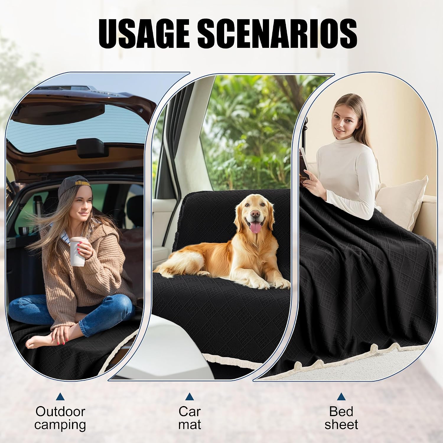 Waterproof L Shaped Sectional Couch Covers Blanket 2 Piece Sectional Sofa Cover Washable L Shape Sofa Slipcover Jacquard Quilted Furniture Protector for Dogs Pets Cats (XX-Large, Black)