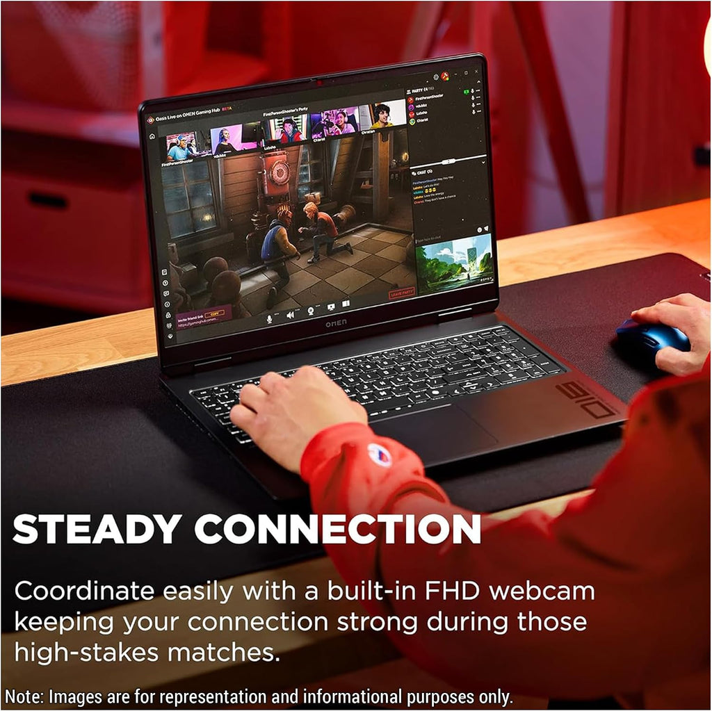 HP OMEN Slim 16 Gaming Laptop, Intel Ultra 9-285H, 16 GB DDR5 RAM, 1 TB PCIe SSD, 16' WQXGA (2560 x 1600) 240Hz Display, Nvidia G-Force RTX 5070, Backlit 4-Zone RGB Keyboard, W11 Home, Shadow Black