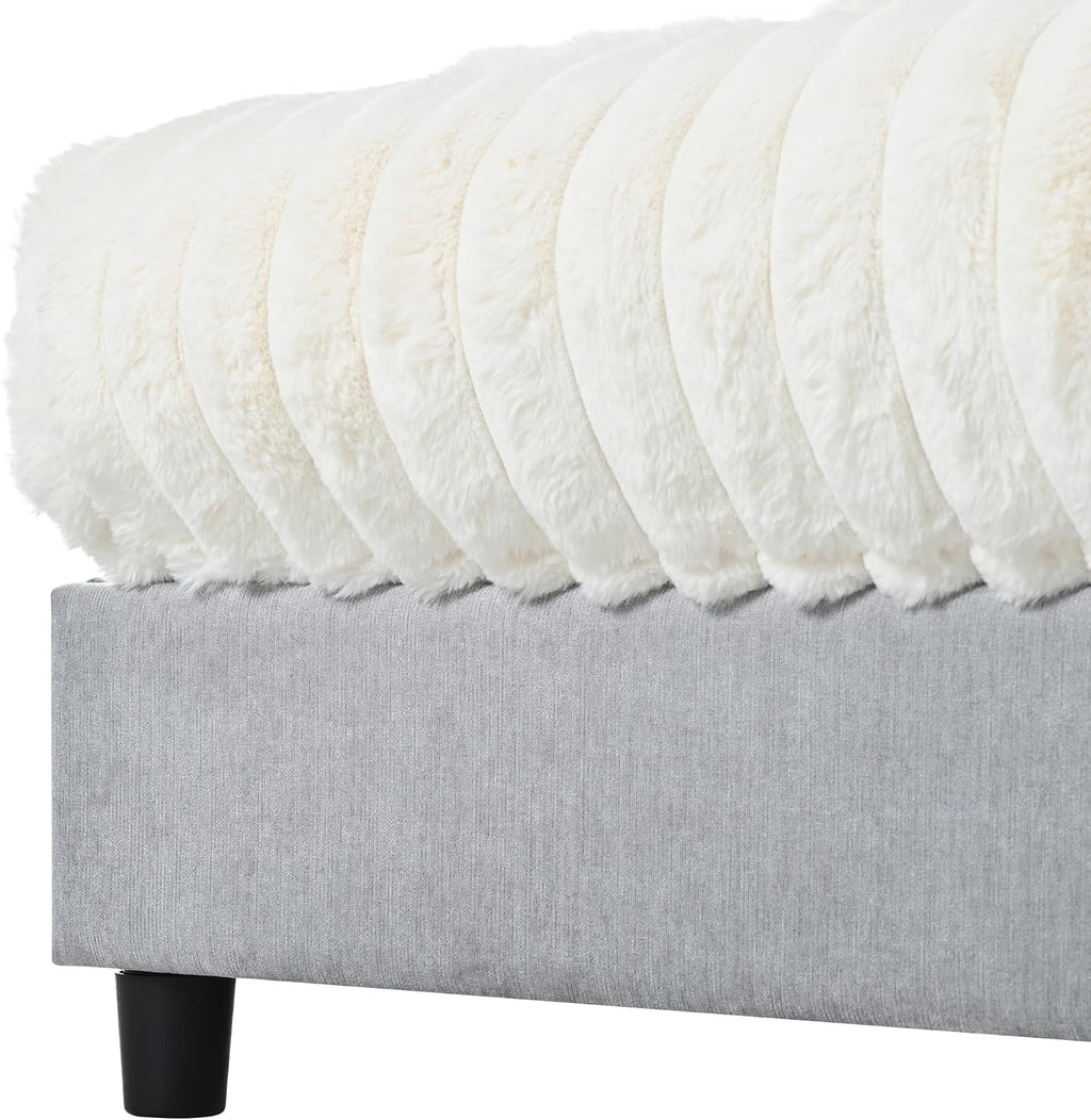 Merax 65' Oversized Chaise Lounge Chair with 2 Throw Pillows, Cloud Chaise Sofa Cozy Plush Boneless Sofa Bed for Living Room, Ergonomic Backrest & Curved Armrest (Beige)