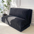 MAXYOYO Folding Sofa Bed, Extra Thick and Long Floor Sofa Convertible Sleeper Chair with Washable Cover, Floor Couch Lounge Bean Bag Bed for Living Room, Black, 39x95 Inch