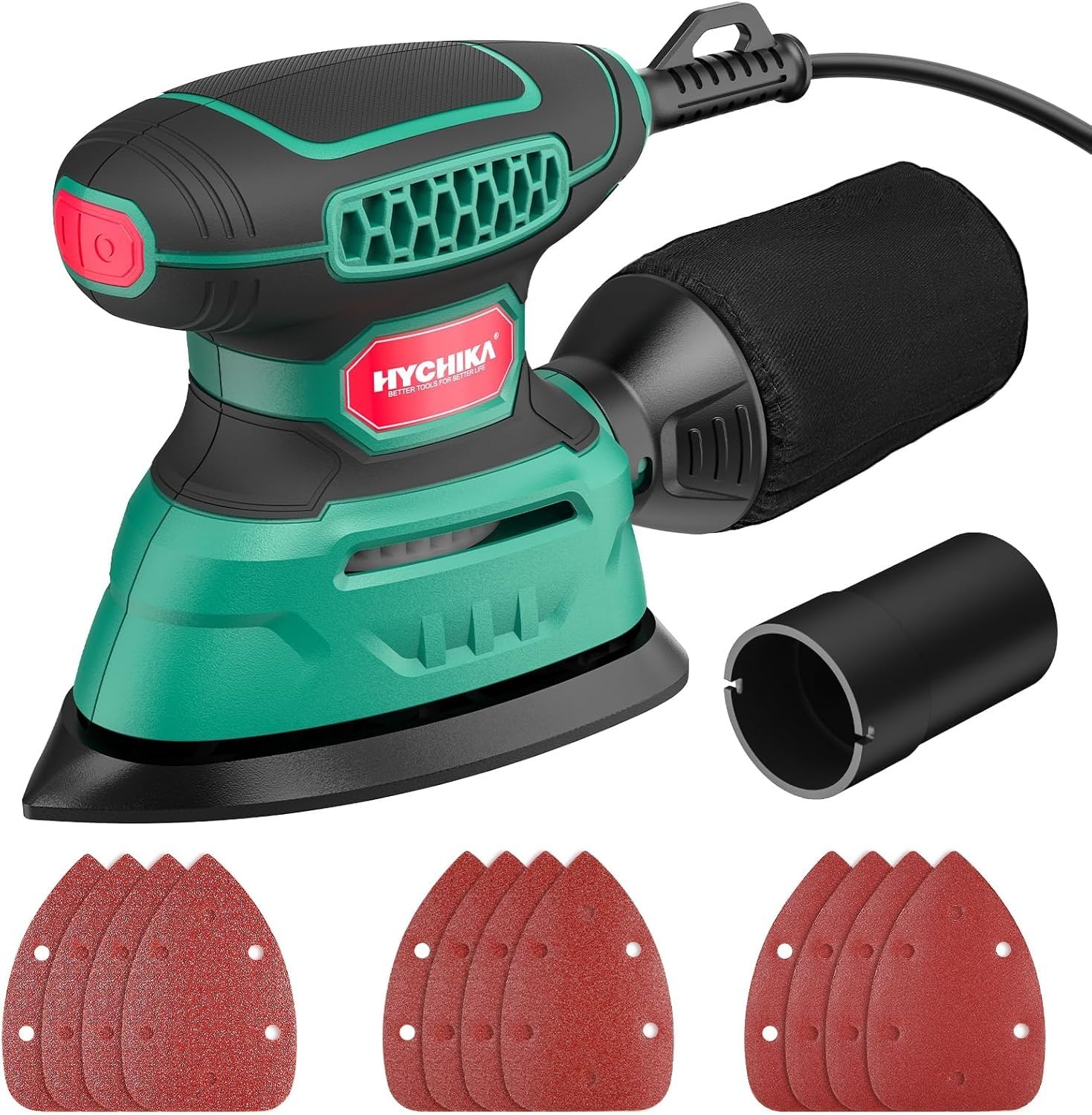 HYCHIKA Power Tool Combo Kit, 18 V Max Cordless Impact Wrench with 1/2 Impact Drivers,Detail Sander Tool with Vacuum Attach,2-Tool Power Tool Set