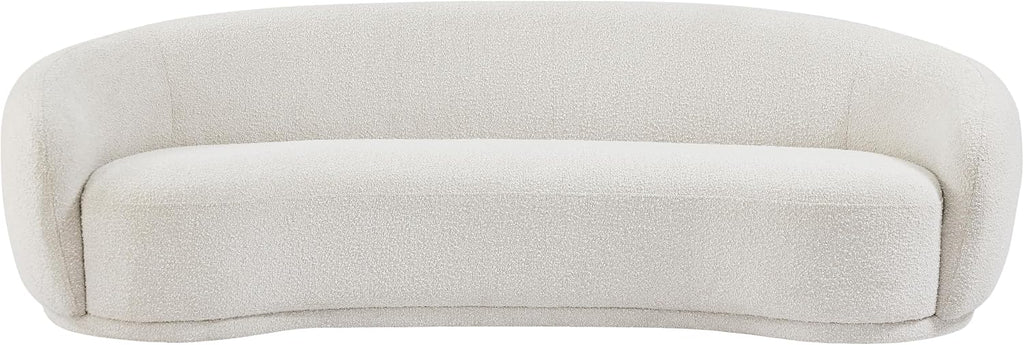 Meridian Furniture 693Cream-S Hyde Collection Modern | Contemporary Boucle Fabric Upholstered Sofa, Cream, 89.5' W x 38' D x 28' H
