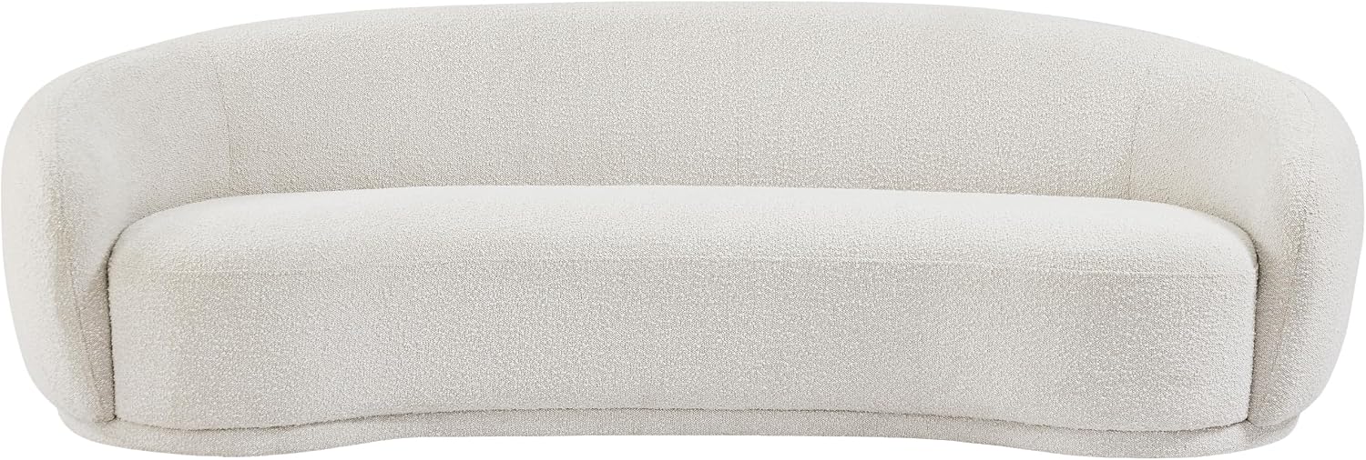 Meridian Furniture 693Cream-S Hyde Collection Modern | Contemporary Boucle Fabric Upholstered Sofa, Cream, 89.5' W x 38' D x 28' H