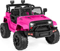 Best Choice Products 12V Kids Electric Vehicle Toy Ride On Car with Parent Remote Control for Toddlers, Seat Harness, 61 lbs Weight Capacity, Locking Doors, Spring Suspension, Bluetooth - Hot Pink