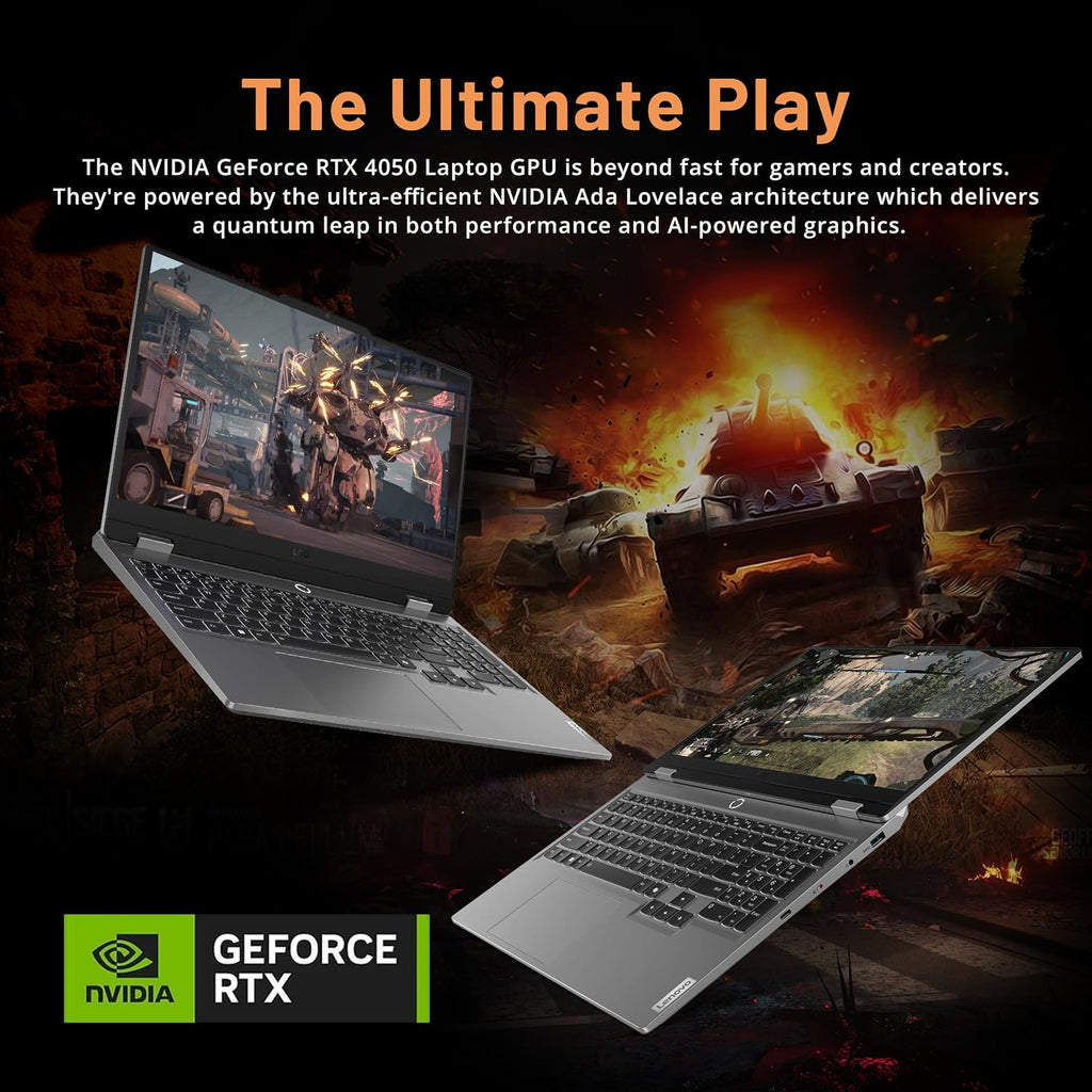 Lenovo LOQ 15.6' 144Hz FHD Gaming Laptop, AMD Ryzen 5 7235HS, NVIDIA GeForce RTX 4050, 12GB DDR5, 512GB PCle SSD, Backlit Keyboard, Numeric Keypad, Wi-Fi 6, Windows 11 Pro, Luna Grey (Renewed)