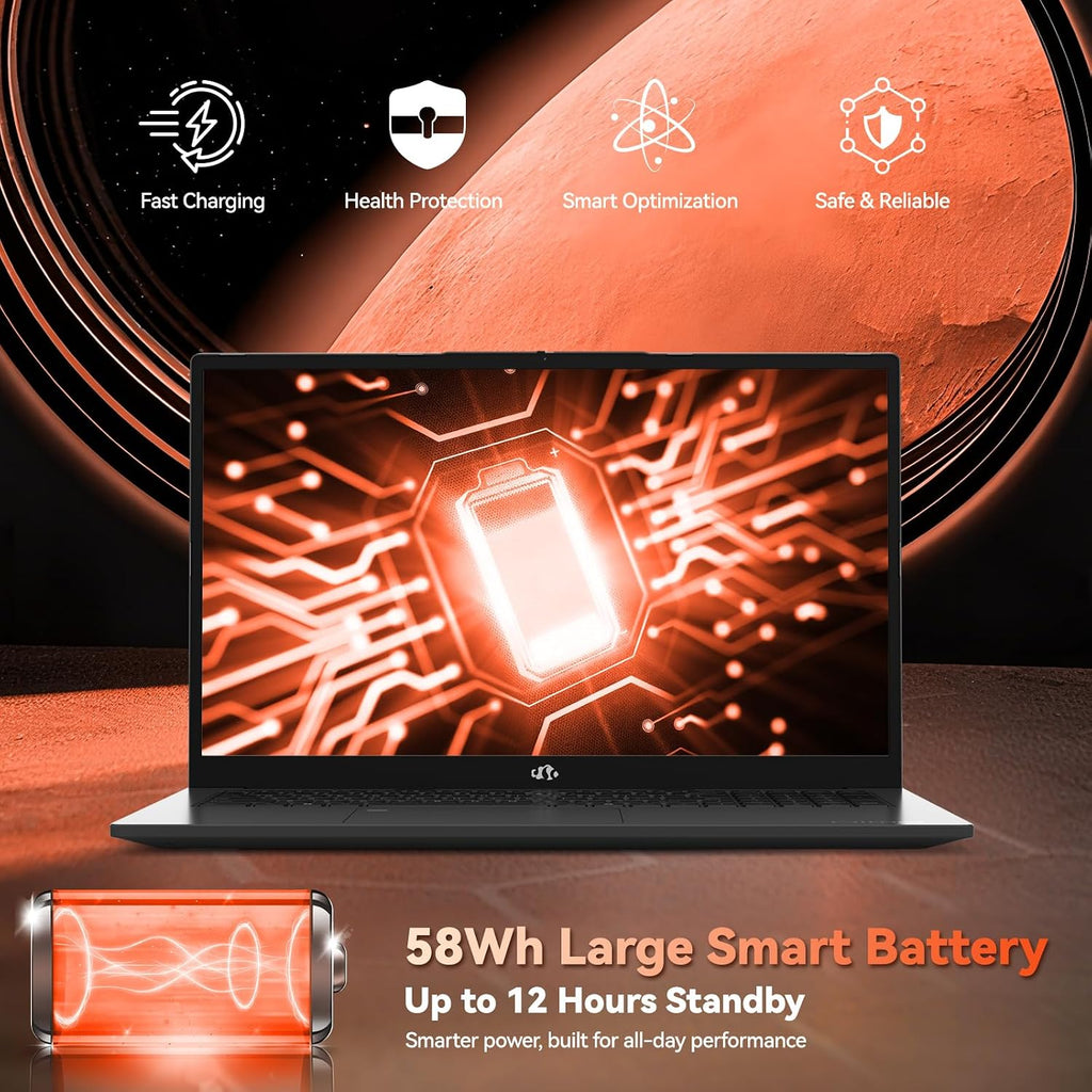 NIMO 2026 Laptop, 8 Cores AMD R7 7735HS 32GB DDR5 RAM 1TB SSD (Up to 4.75GHz, Beat i7-12650H) Gaming Laptop with Radeon 680M GPU, 17.3' IPS FHD Large Screen, 180° Open Angle, Webcam, Type-C, Wi-Fi 6E