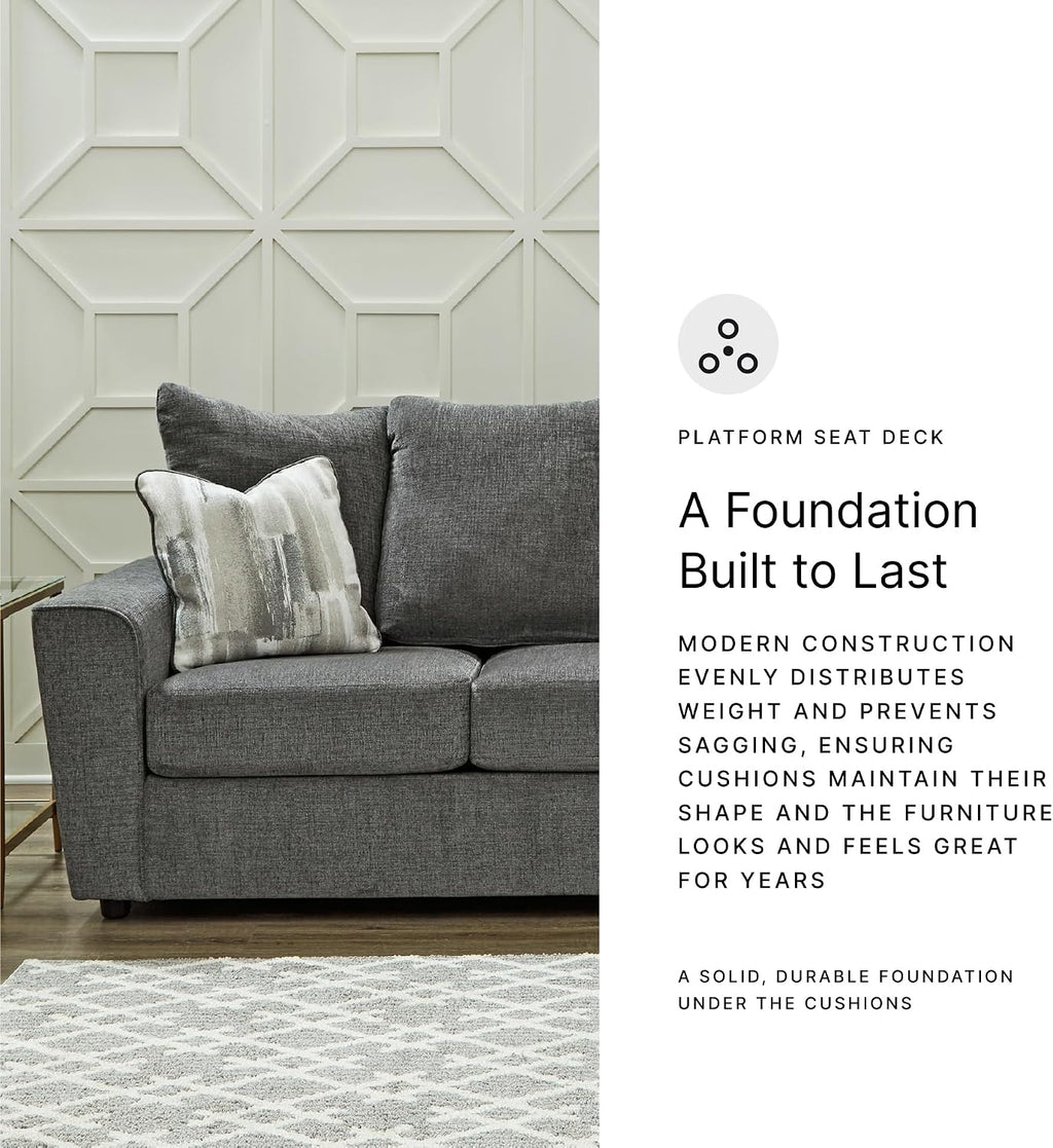 Signature Design by Ashley Stairatt Casual Sofa with Flared Arms, Gray