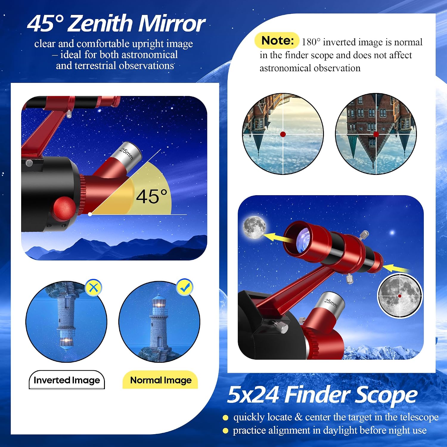 Telescope for Adults High Powered, 90mm Aperture 550mm Professional Telescope for Kids&Beginners with Folding Stool&Tripod&Phone Adapter&Carrying Bag, Portable Travel Refractor Astronomical Telescopes