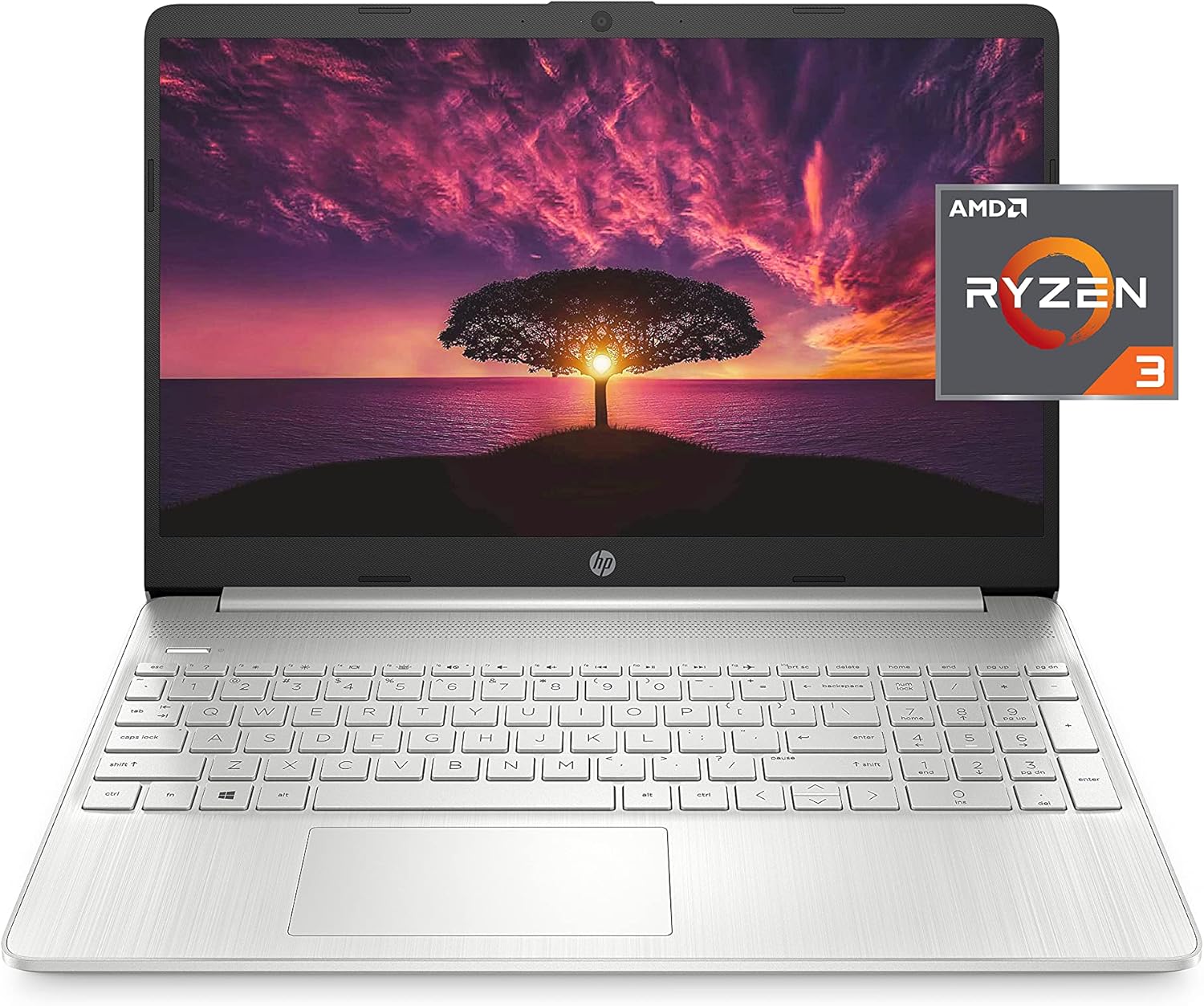HP 15 Laptop, AMD Ryzen 3 Processor, 8 GB RAM, 256 GB SSD, 15.6' Full HD Windows 10 Home in S Mode, Lightweight Computer with Webcam and Dual Mics, Work, Study, & Gaming (15-ef1050nr, 2021)