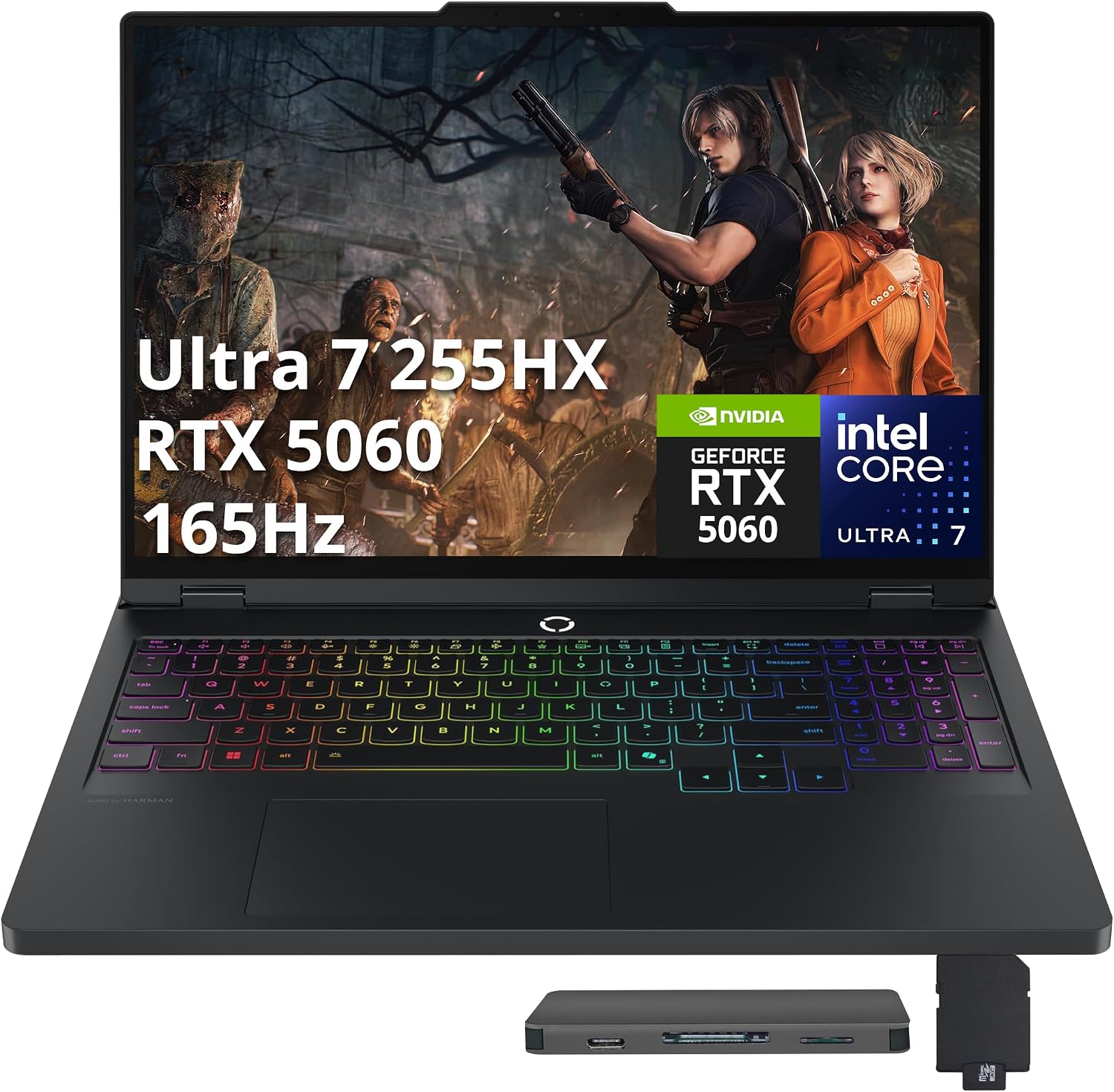 Lenovo Legion Pro 5i 16' WQXGA 165Hz Gaming Laptop, Intel 20-core Ultra 7 255HX (Beats Intel i9-14900HX), GeForce RTX 5070, 32GB DDR5, 2TB SSD, Backlit, Wi-Fi 7, Win 11, Black, 1TB Docking Station Set