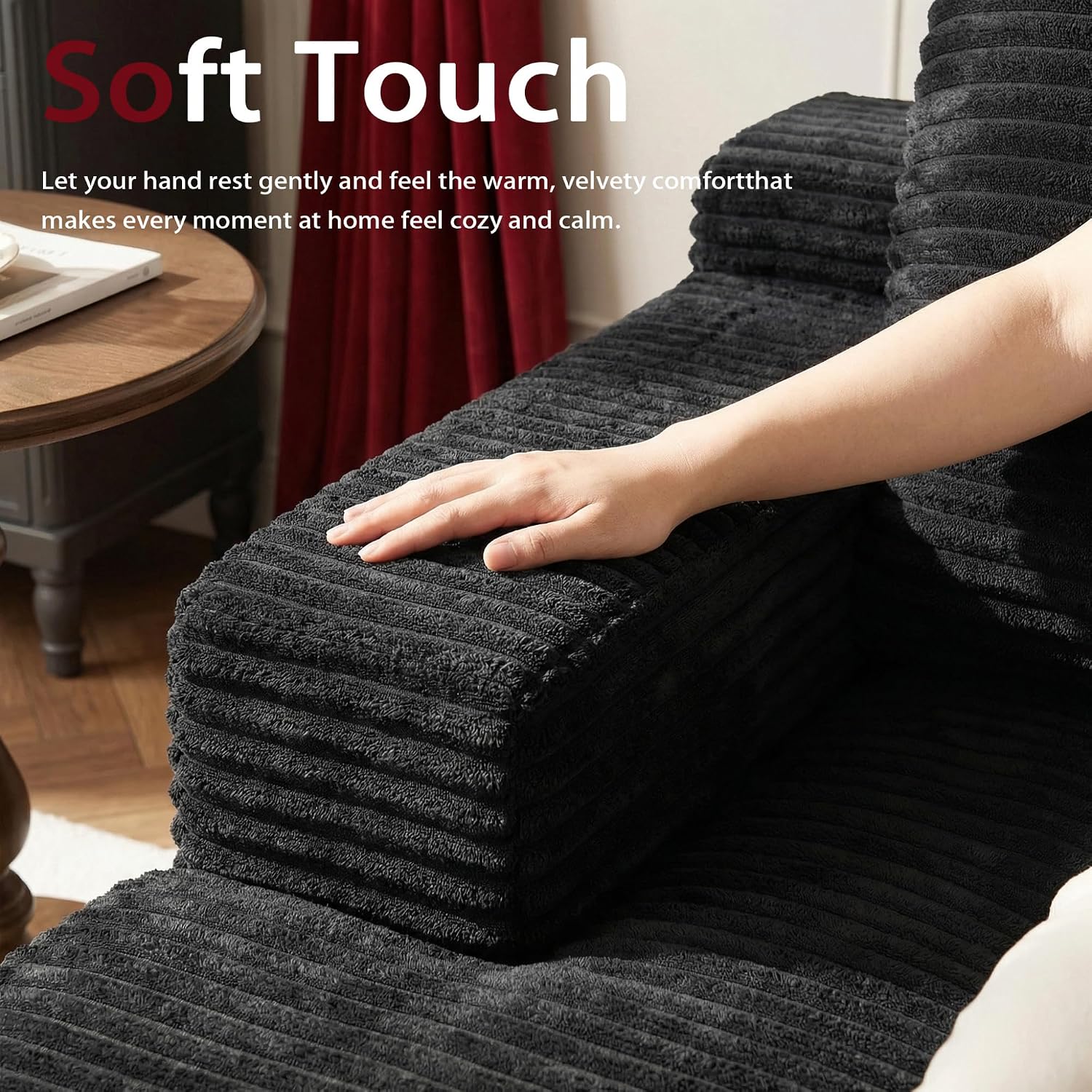 96''Sectional Couches for Living Room,Modern Modular Sectional Sofa,Upholstered Boneless Couch Comfy Cloud Couch with L Shaped Chaise (Black, 96''W Left Facing Chaise)