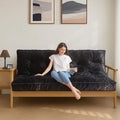 MAXYOYO 6' Futon Mattress Full Size, Velvet Thick Futons Sofa Couch, Versatile Floor Mattress for Adults, Shredded Foam Filling (Frame Not Included), Black