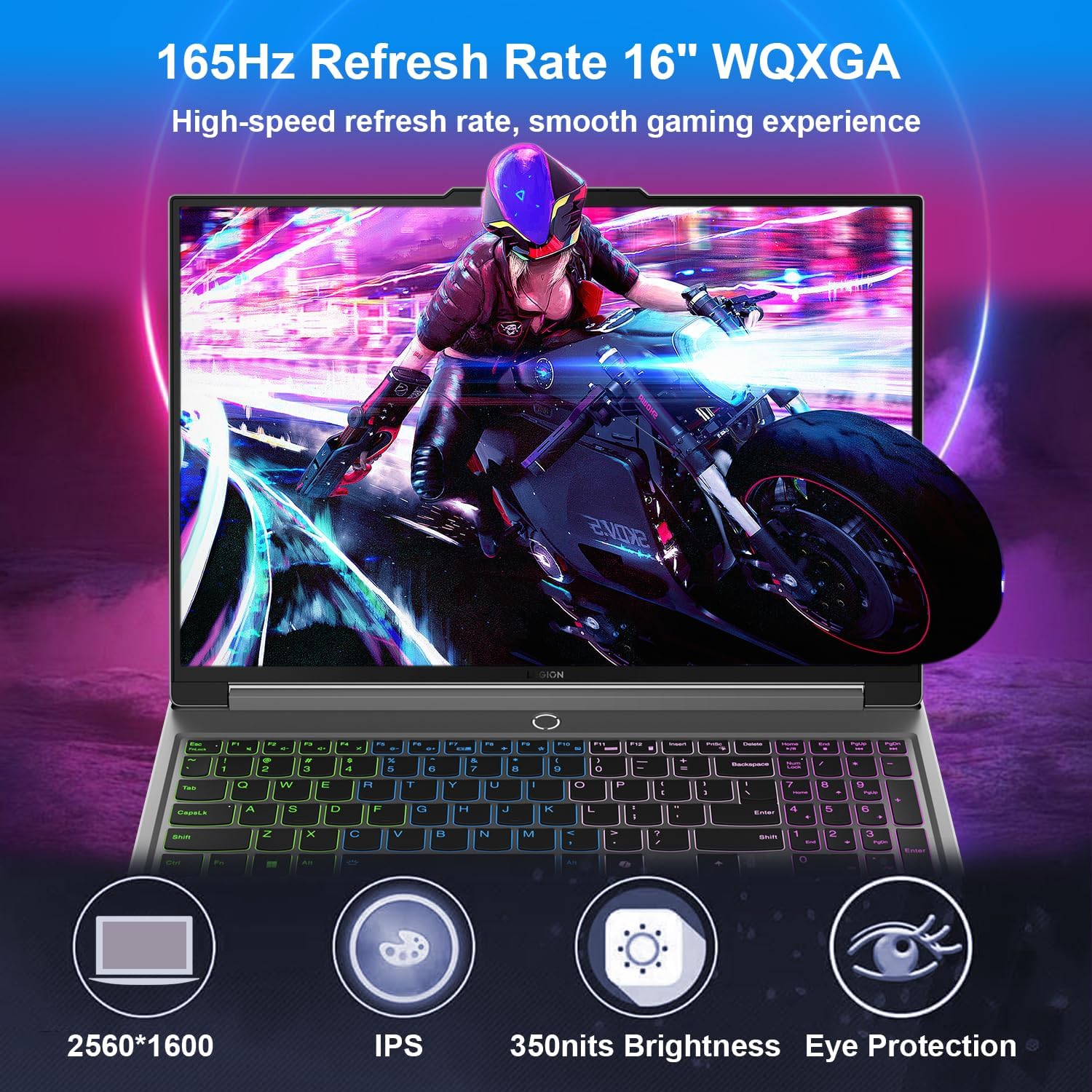 Lenovo Legion 5 Gaming Laptop, 16' WQXGA 2560x1600 165Hz, Intel i7-14650HX, GeForce RTX 4060, 64GB DDR5 RAM, 2TB SSD, AI-Power, Win11 Pro, Bundle with PCO Notebook Folding Radiator, Laptop Cooler