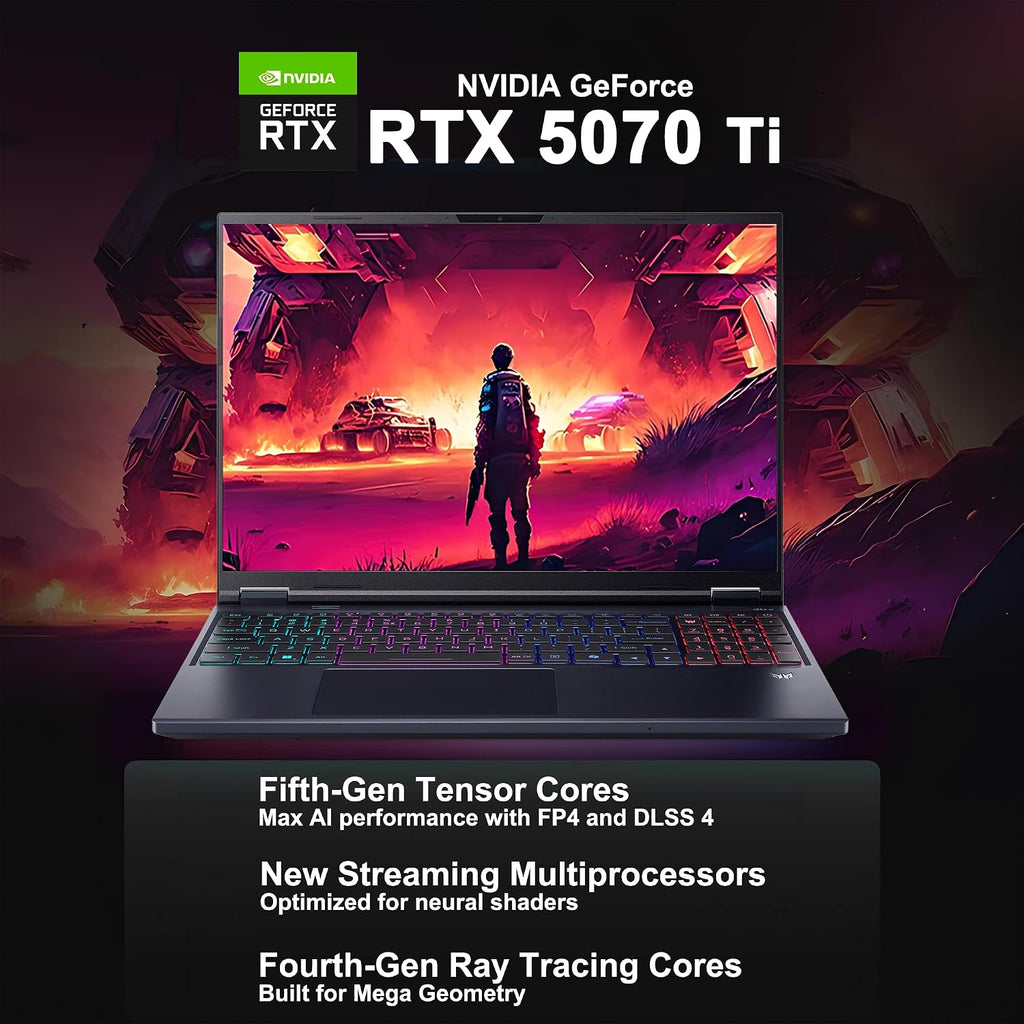 acer Predator Helios Neo 16 AI Gaming Laptop 16' 2560x1600 IPS 240Hz (100% DCI-P3 500nits) Intel 24-core Ultra 9 275HX 64GB RAM 2TB SSD GeForce RTX 5070 Ti (Up to 992 AI Tops) Win11 ICP Hub