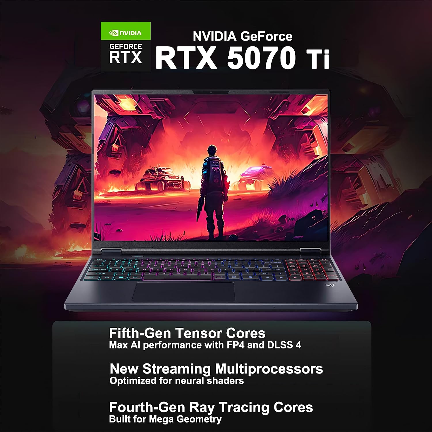 Acer Predator Helios Neo 16S AI Gaming Laptop 16' 2560x1600 OLED 240Hz (100% DCI-P3) Intel 24-core Ultra 9 275HX 64GB RAM 1TB SSD GeForce RTX 5070 Ti DLSS4 (Up to 992 AI Tops) Win11 ICP Hub
