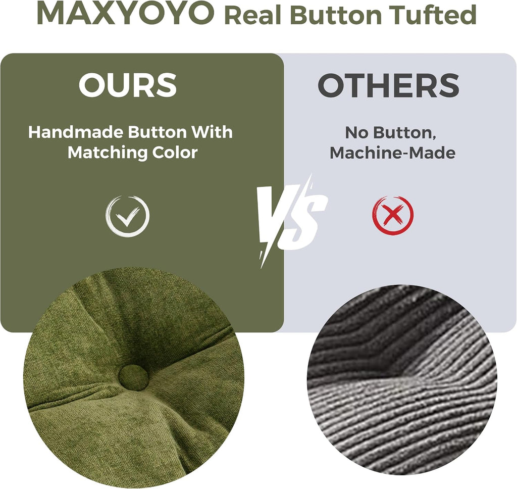 MAXYOYO Boneless Sofa Couch, Loveseat Sofa for Small Space, Tufted 2-Seater Floor Couch Bean Bag Chair for Living Room Bedroom Apartment, Sofa in a Box, No Assembly Needed, Green