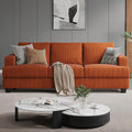 COPIAE 89 Inch Sofa with Extra Deep Seats Oversize, 3 Seater Sofa for Living Room, Modern Couch and Sofa, Comfy Armrests and Seats and Backrests, Easy Installation, Corduroy Fabric Rust