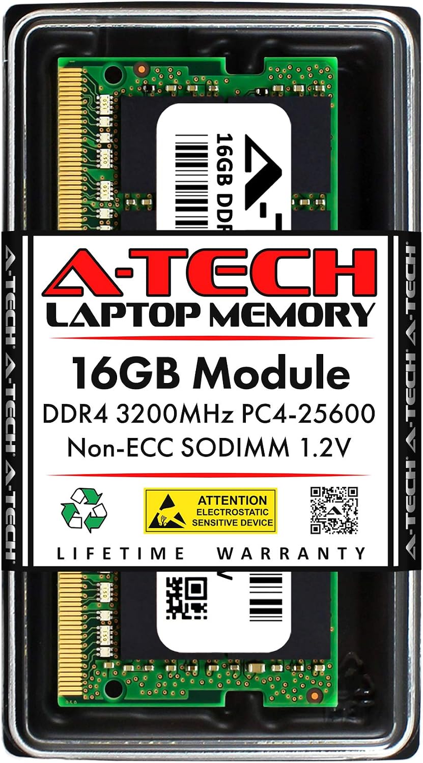 A-Tech 16GB RAM for Dell Alienware m15 R6, m15 R5, x17 R1 Gaming Laptop | DDR4 3200MHz PC4-25600 SODIMM 1.2V 260-Pin Non-ECC SO-DIMM Memory Upgrade