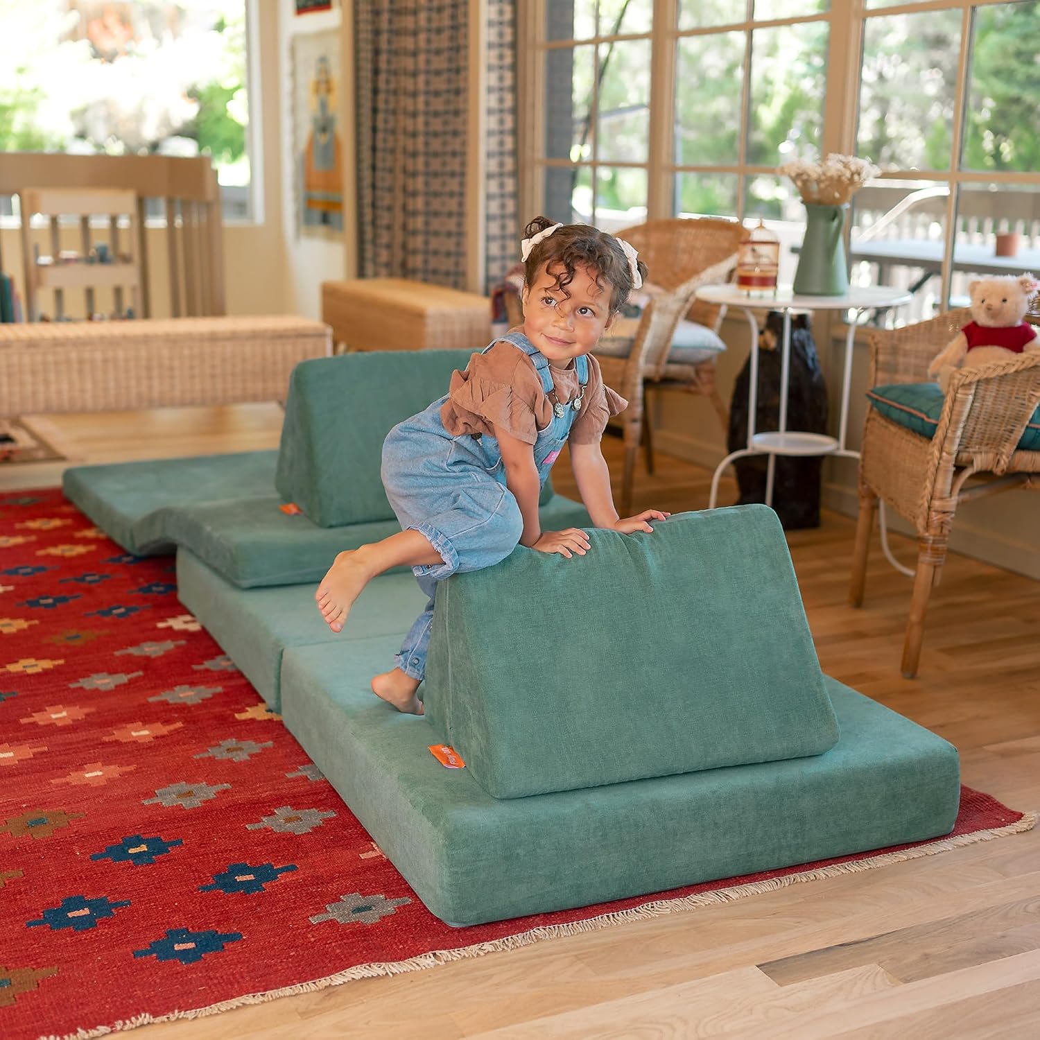 Nugget - The Original Play Couch for Kids - Modular Foam Children's Sofa for Playroom, Imagination, & Creative Open Ended Play - Washable & Convertible Playroom Furniture, Seamonster