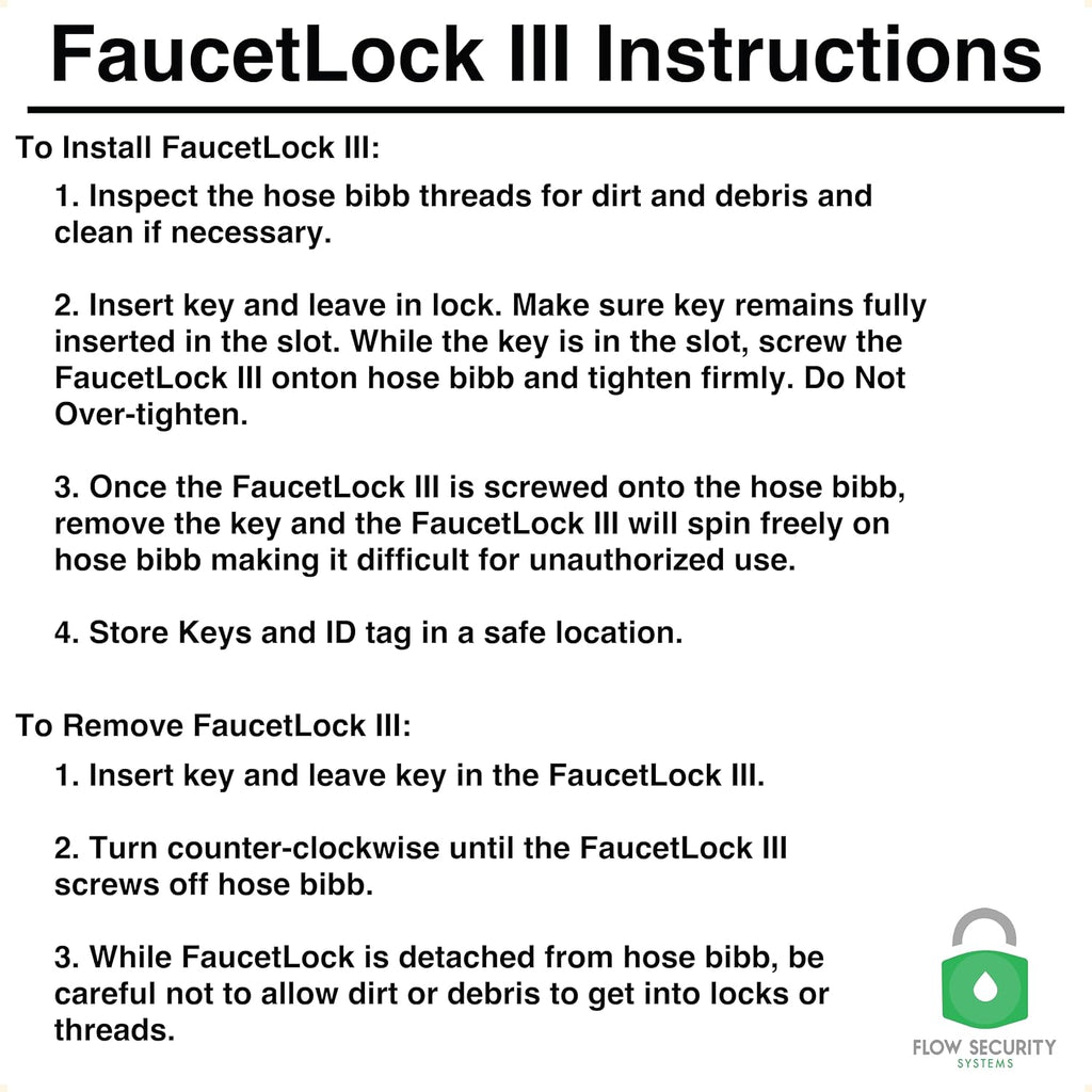 Faucet Lock III | Magnetic Key | Prevents Water Theft & Secures Outdoor Bibbs | Promotes Water Conservation | Fits Most Outdoor Hose Bibbs | Keyed the Same | 20 Pack