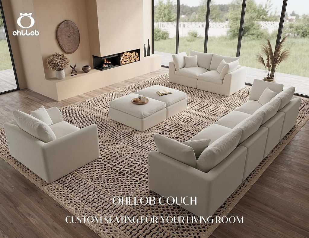 ohllob Middle Back for Cloud Sectional Couches Living Room, Modular, Boneless