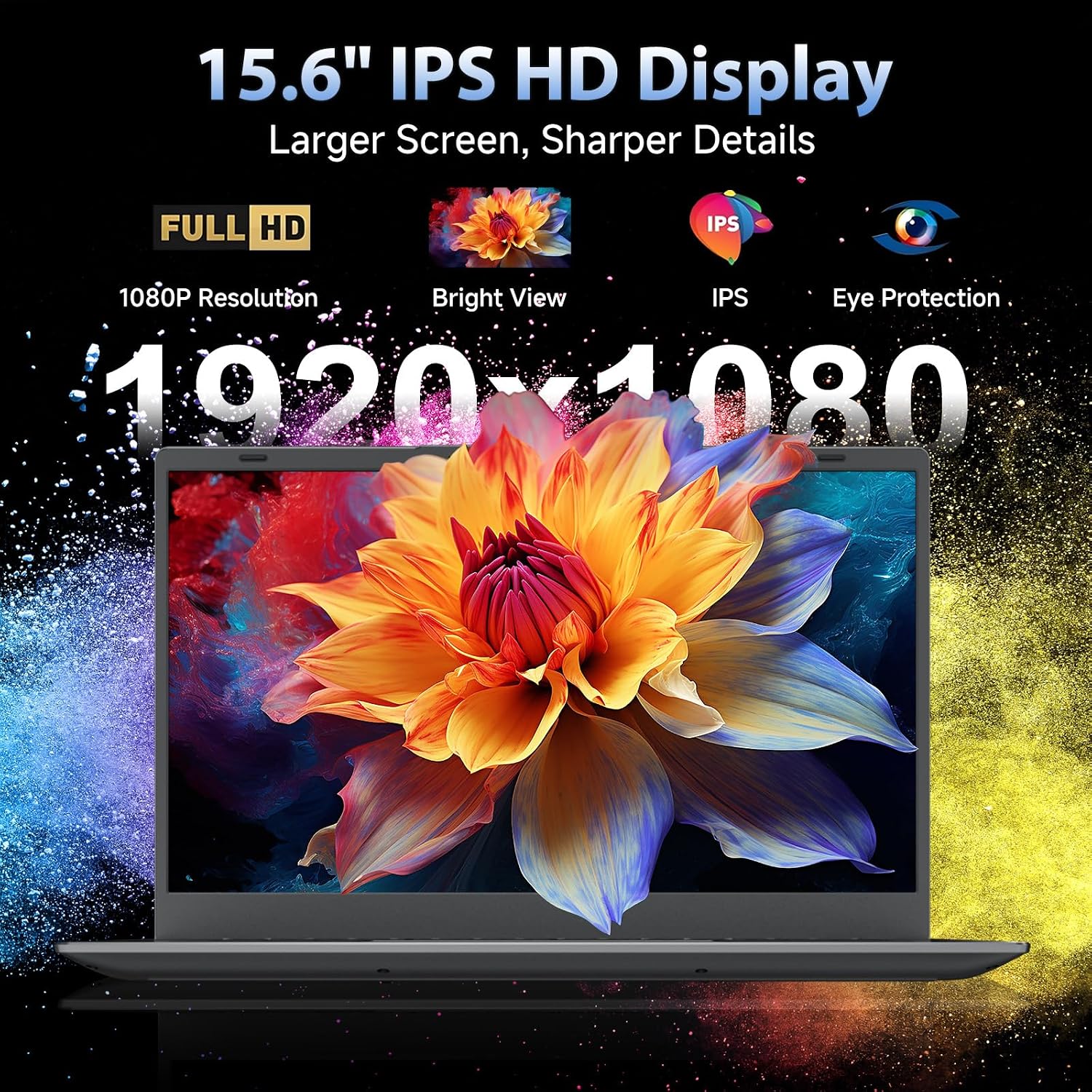 15.6' Laptop, 32GB RAM 512GB SSD, Pentium 6500Y Processor (Beat N5095, Up to 3.4GHz), Laptop Computer with FHD IPS Display, Dual Band Wi-Fi 5, BT 5.0, USB-C, HDMI, Webcam, Long Lasting Battery
