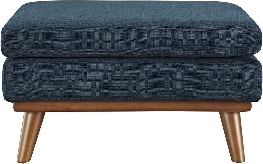 Modway Engage Mid-Century Modern Upholstered Fabric Ottoman in Azure