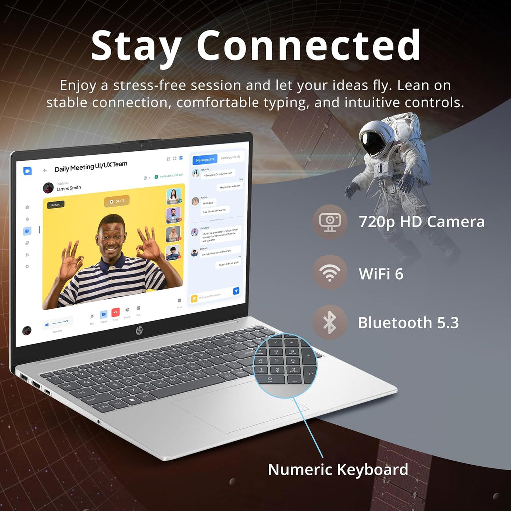 HP Pavilion 15.6' FHD IPS Laptop, Intel i5-1235U, 16GB RAM, 672GB Storage(512GB SSD + 160GB Docking Station Set), Intel Iris Xe Graphics, Num Pad, Webcam, Wi-Fi 6, Windows 11, Silver