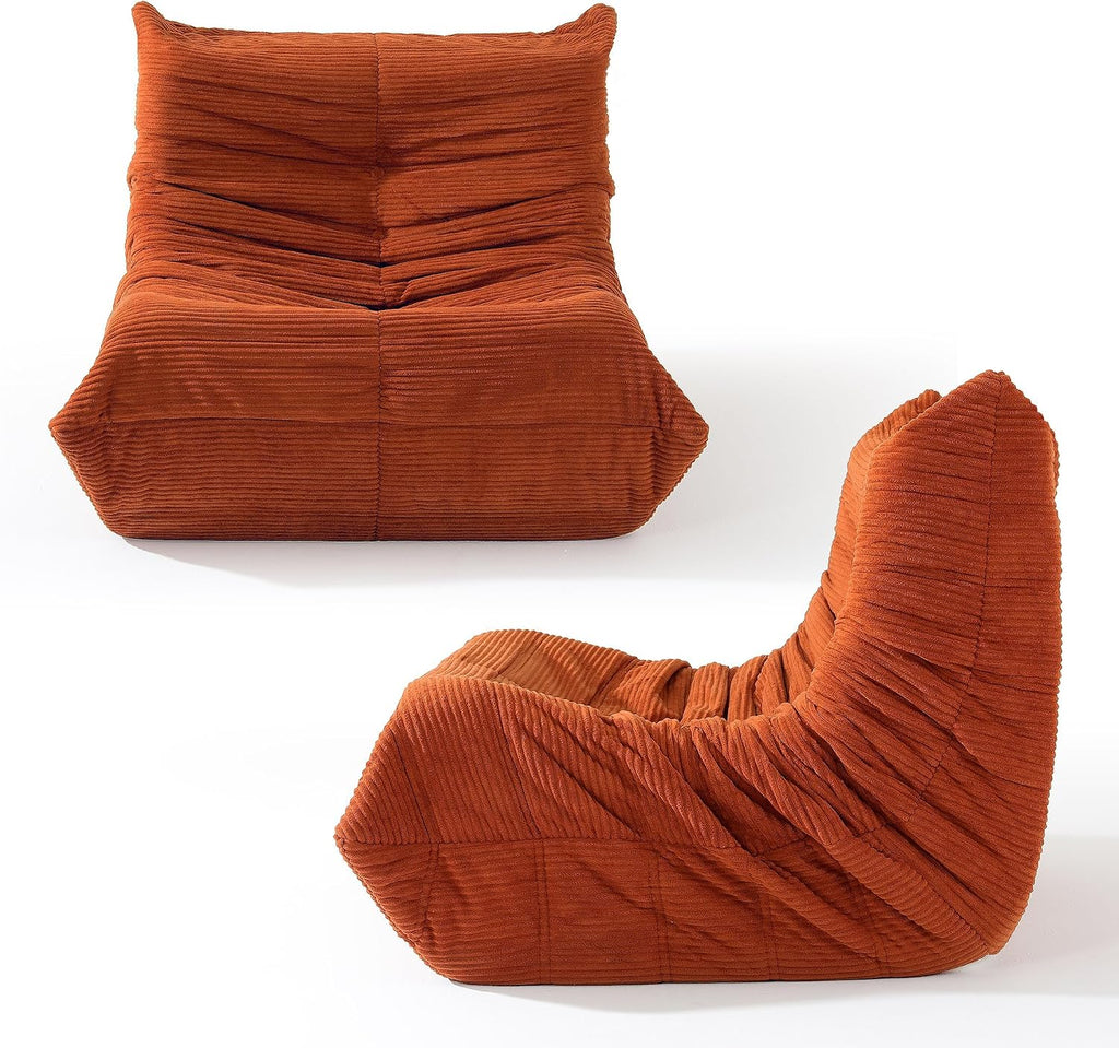 YITAHOME Bean Bag Chairs for Adults, Giant Lazy Floor Sofa with Memory Foam, Comfy Cordury Fireside Chair Beanbags for Living Room Apartment Dorm Office, Brown