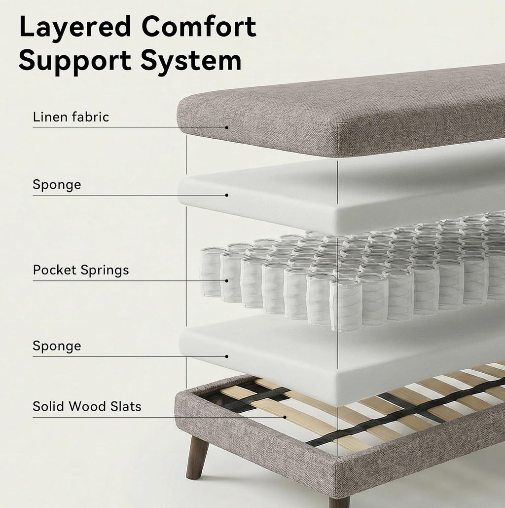 Tbfit 56' W Loveseat Sofa, Mid Century Modern Decor Love Seat Couches for Living Room, Button Tufted Upholstered Small Couch for Bedroom, Solid and Easy to Install Love Seats Furniture, Grey