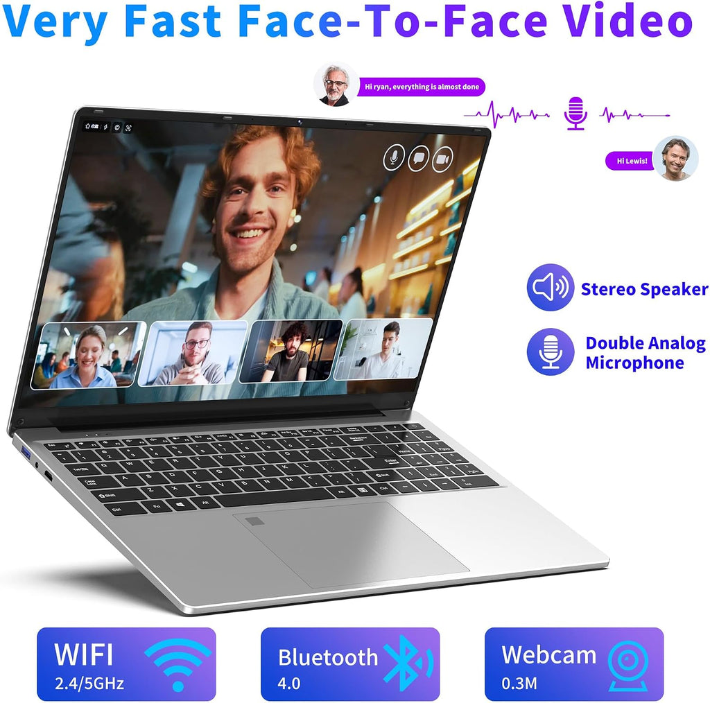NIAKUN Laptop Computer, Gaming Laptops 2026, 16' Lap Top PC Windows 11 Pro, 16GB RAM 1TB SSD, Intel N95 Processor, Office 365, Backlit Keyboard,Fingerprint Unlock, 2-Year Warranty