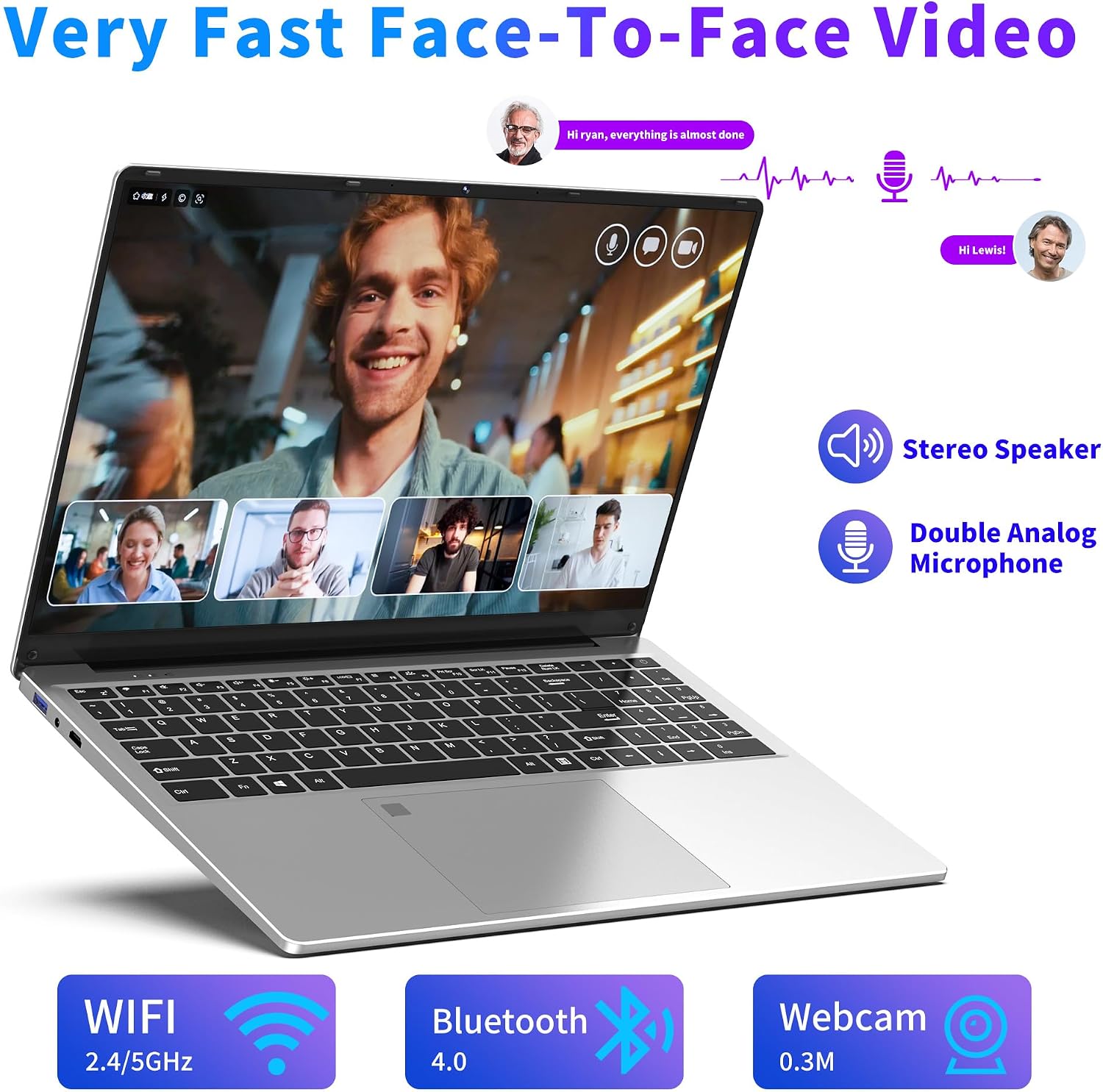 NIAKUN Laptop Computer, Gaming Laptops 2026, 16' Lap Top PC Windows 11 Pro, 16GB RAM 1TB SSD, Intel N95 Processor, Office 365, Backlit Keyboard,Fingerprint Unlock, 2-Year Warranty