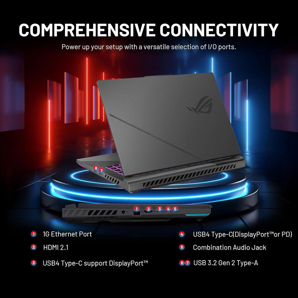 ASUS ROG Strix G16 16' WUXGA 165Hz Gaming Laptop, NVIDIA GeForce RTX 5070 Ti 12GB GDDR7, AMD Ryzen 9 8940HX, 64GB DDR5, 2TB SSD, Backlit Keyboard, Win 11 Pro, Gray, 1TB Docking Station Set