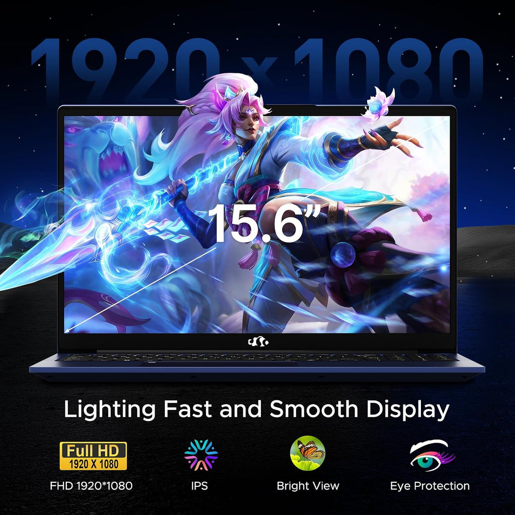 NIMO 15.6' IPS FHD-Gaming-Laptop,AMD Ryzen 5 6600H 16GB DDR5 RAM 512GB SSD (Beat i5-1335U, 6 Cores Up to 4.5GHz) AMD Radeon 660M GPU-Computer with 100W Type-C Backlit Keyboard Fingerprint