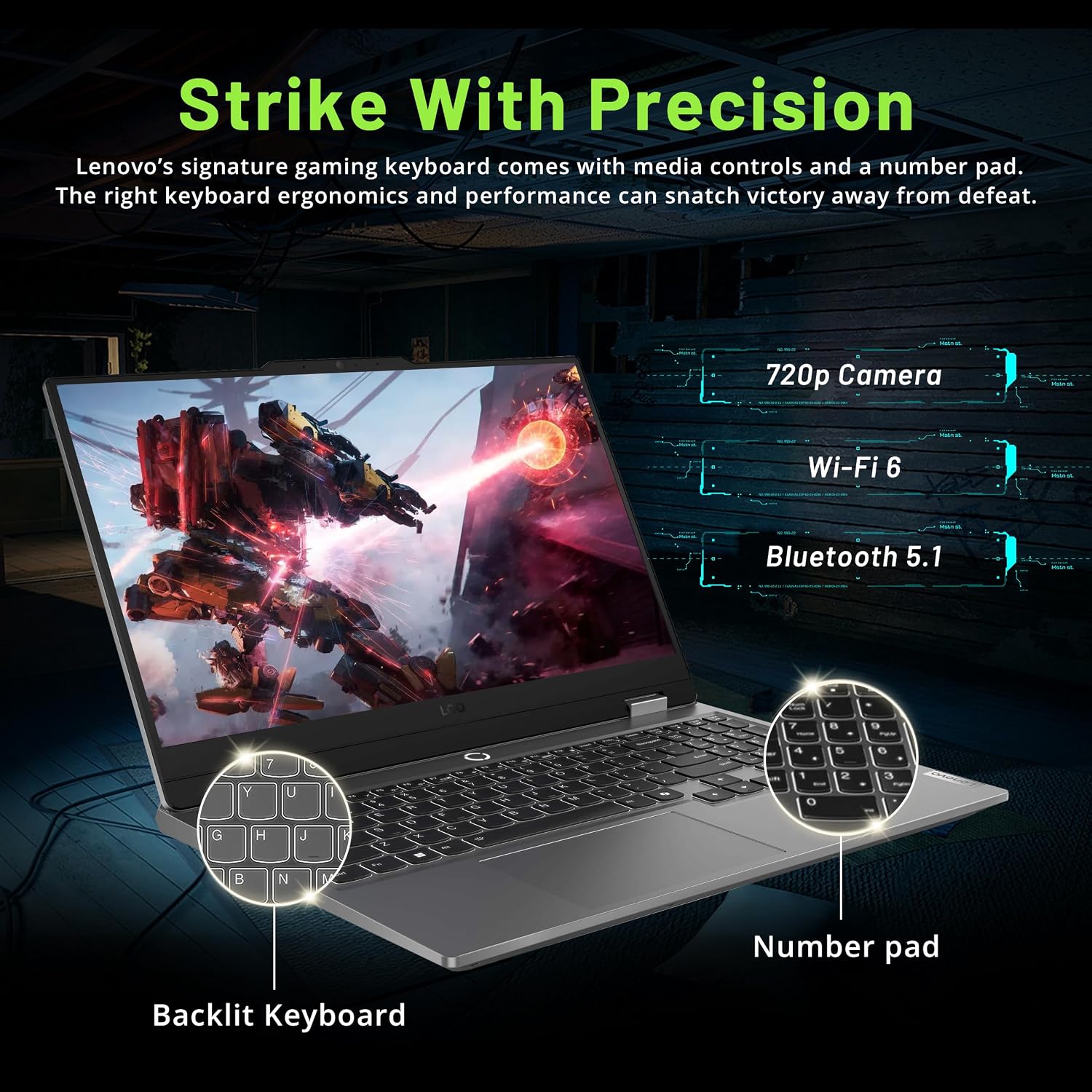 Lenovo LOQ 15.6' 144Hz FHD Gaming Laptop, AMD Ryzen 5 7235HS, NVIDIA GeForce RTX 4050, 12GB DDR5, 512GB PCle SSD, Backlit Keyboard, Numeric Keypad, Wi-Fi 6, Windows 11 Pro, Luna Grey (Renewed)