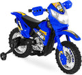 Best Choice Products Kids 6V Ride On Motorcycle w/Treaded Tires, Working Headlights, 2mph Top Speed, Training Wheels, Realistic Sounds, Music, Battery Charger - Blue