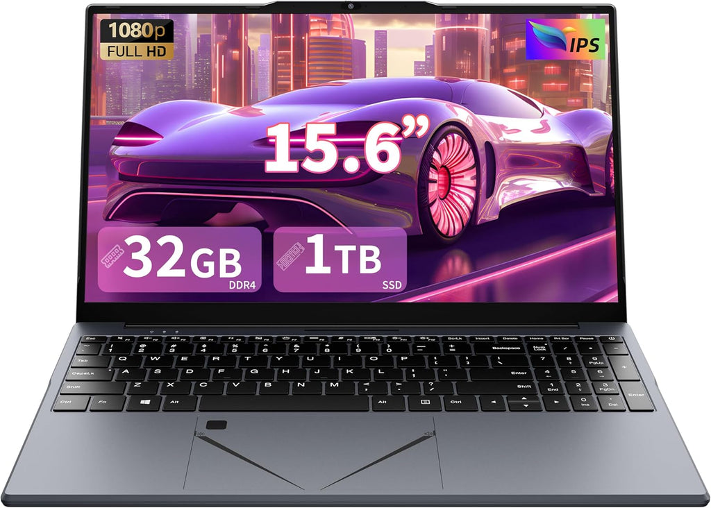 15.6' Laptop, Ryzen 5 3500U (Up to 3.7GHz) Quad-Core Processor, 32GB DDR4 RAM, 1TB NVMe SSD, Portable Notebook with Adjustable Touchpad, Privacy Webcam Switch-Grey (32GB DDR4 | 1TB SSD)