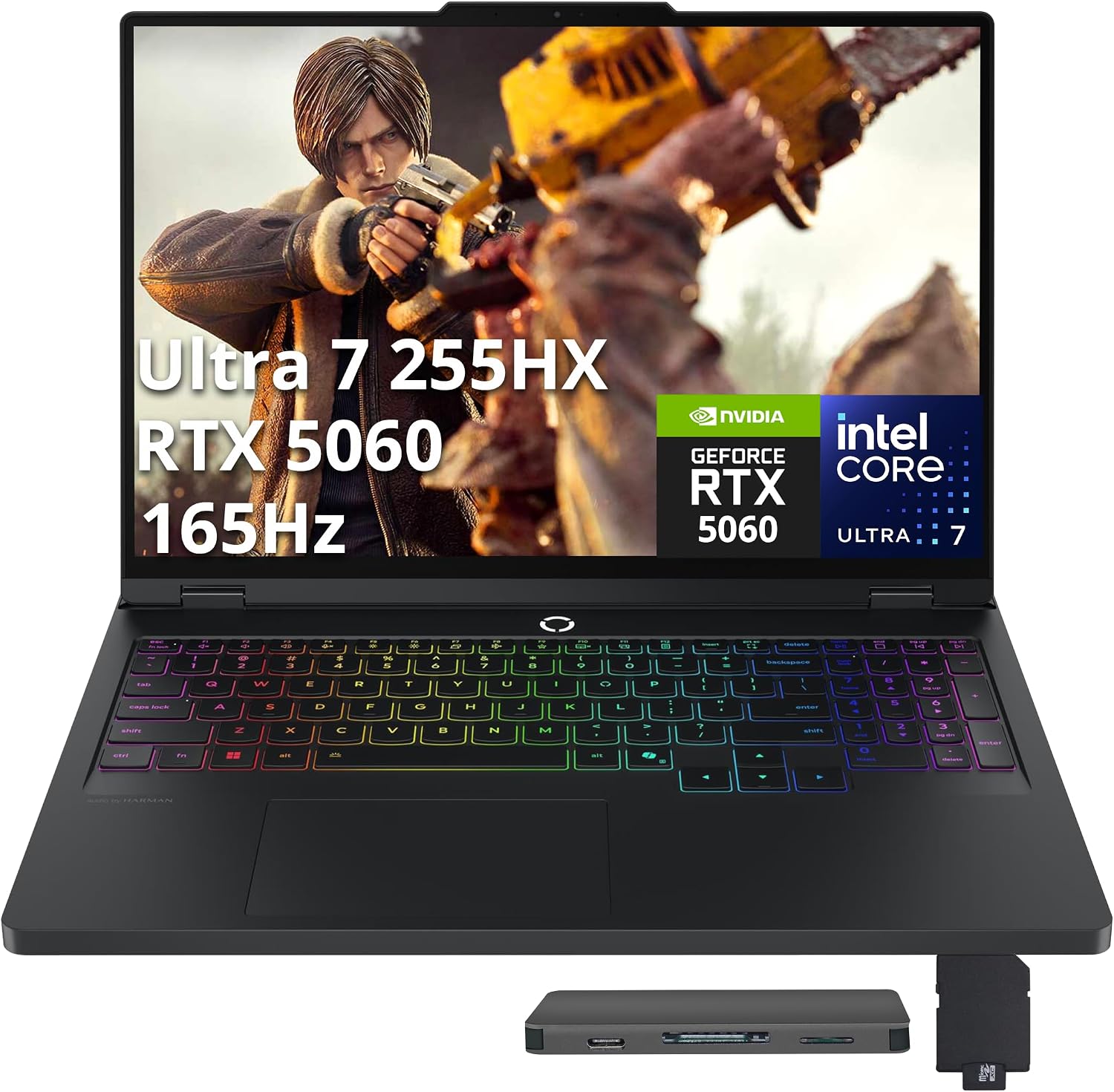 Lenovo Legion Pro 5i 16' WQXGA OLED 165Hz Gaming Laptop, Intel Ultra 7 255HX, GeForce RTX 5060, 64GB DDR5, 2TB SSD, 24-Zone RGB Backlit Keyboard, WiFi 7, Win 11 Pro, Black, 1TB Docking Station Set