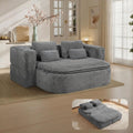 75'' Folding Sleeper Sofa Bed, Memory Foam Fold Out Couch, Boneless Foldable Full Size Guest Bed Mattress, Modern 2-in-1 Floor Deep Seat Sleeper Sofa with 4 Pillows and Blanket (Corduroy, Gray)