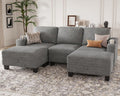 Belffin Small Corner Modular Sectional Couches for Living Room U Shaped Couch with Cup Holder Light Grey Couch