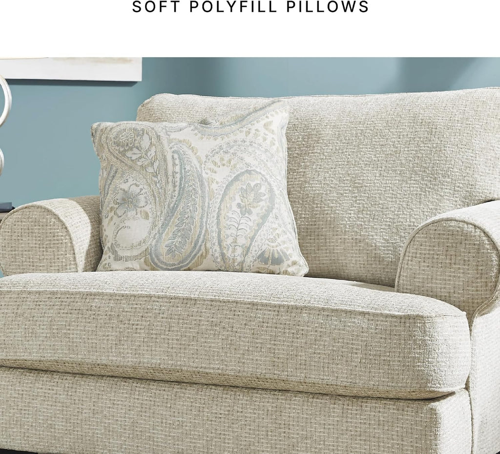 Signature Design by Ashley Monaghan Classic Upholstered Oversized Chair with Toss Pillow, Light Brown