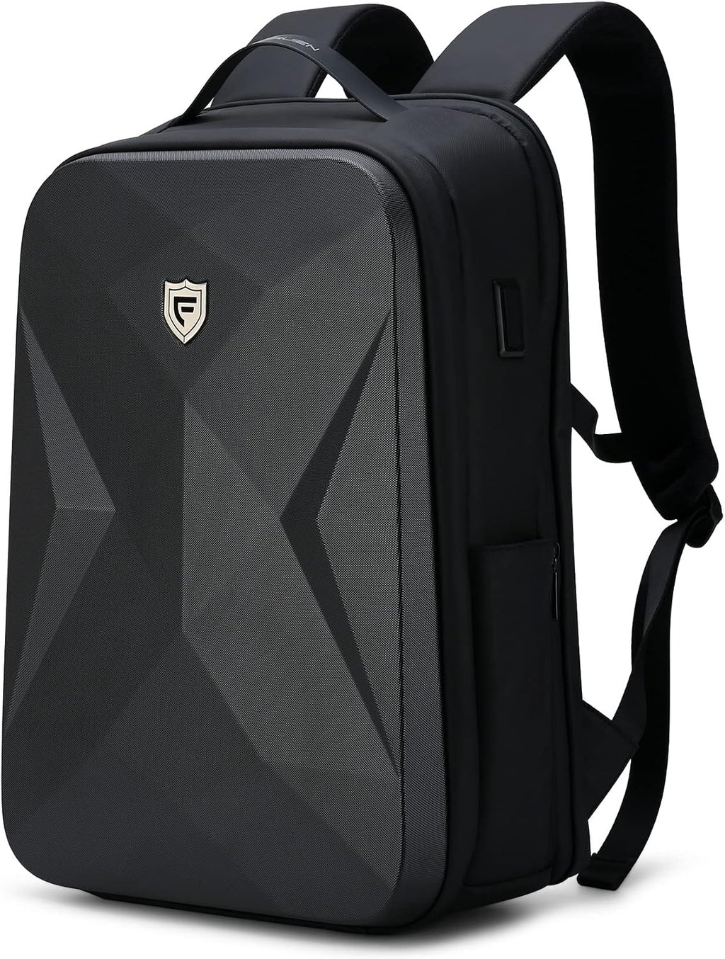 FENRUIEN 17 Inch Laptop Backpack for Men,Waterproof Anti Theft Computer Backpack with USB C Charging Port,Hardshell Gaming Laptop Bag,Black