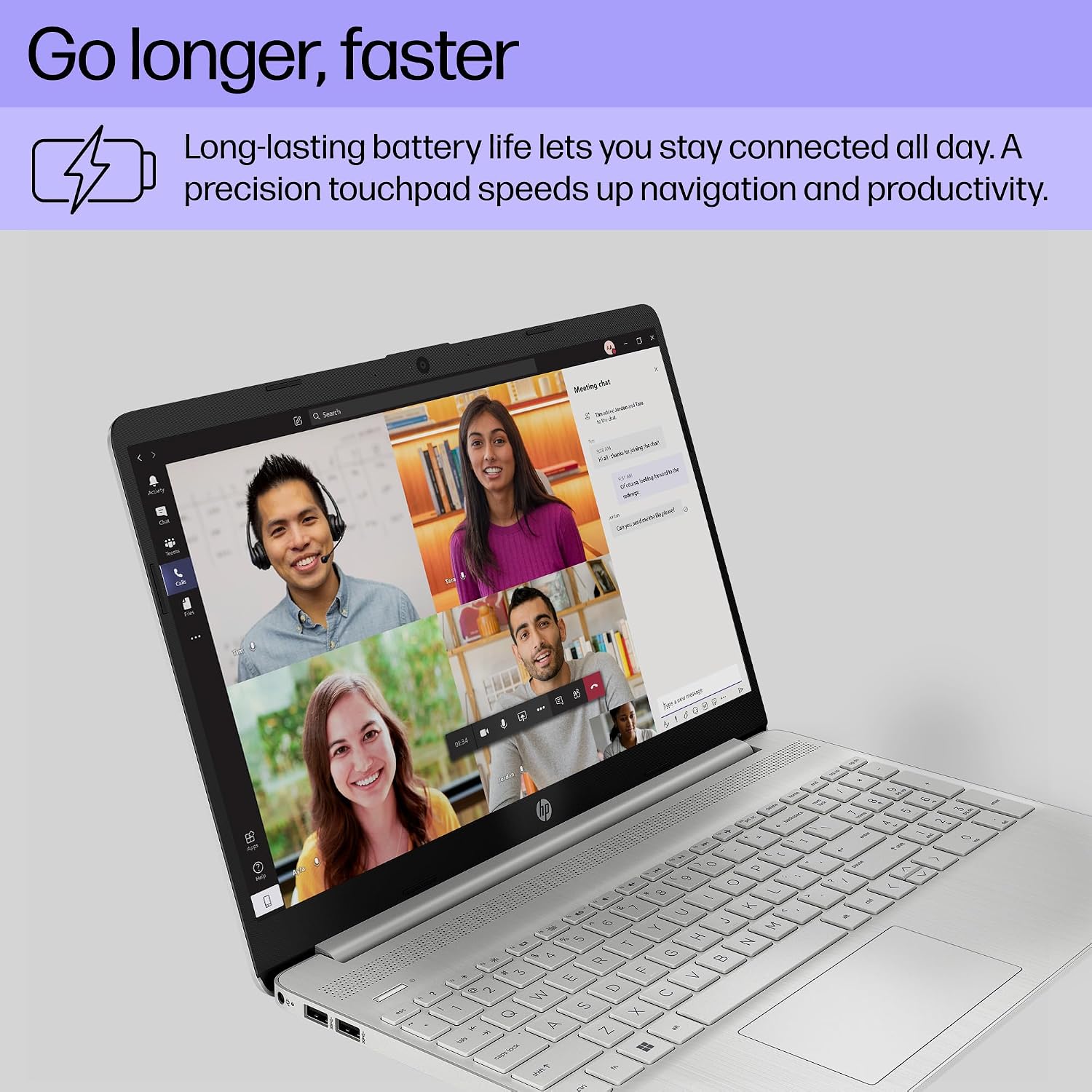 HP 15 inch Laptop, HD Display, AMD Ryzen 5 5500U, 8 GB RAM, 256 GB SSD, AMD Radeon Graphics, Windows 11 Home, 15-ef2099nr (2023)