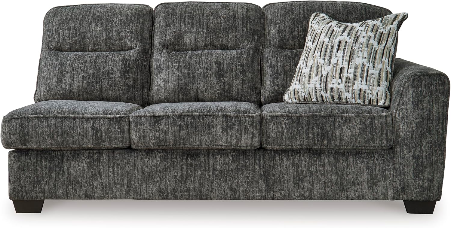 Signature Design by Ashley Lonoke Casual Left-Arm Facing 2-Piece Sectional with Chaise, Loose Seat Cushions, Throw Pillows Included, Gray