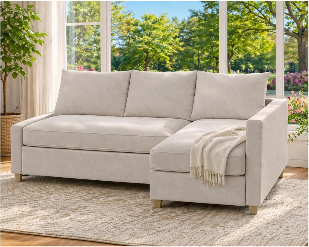 Durable Polyester Flax Friheten Sleeper Sofa Cover Replacement is Compatible with IKEA Friheten Sofa Bed, Or Corner, Or Sectional Slipcover. Sofa Cover Only (Light Beige Left Chaise)