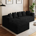 Oversized L Shaped Boneless Sectional Couches for Living Room, 107' Comfy Fluffy Cloud Modular Sectional Sofa, Plush Corduroy Memory Foam Floor Sofa with Left Facing Chaise Couch